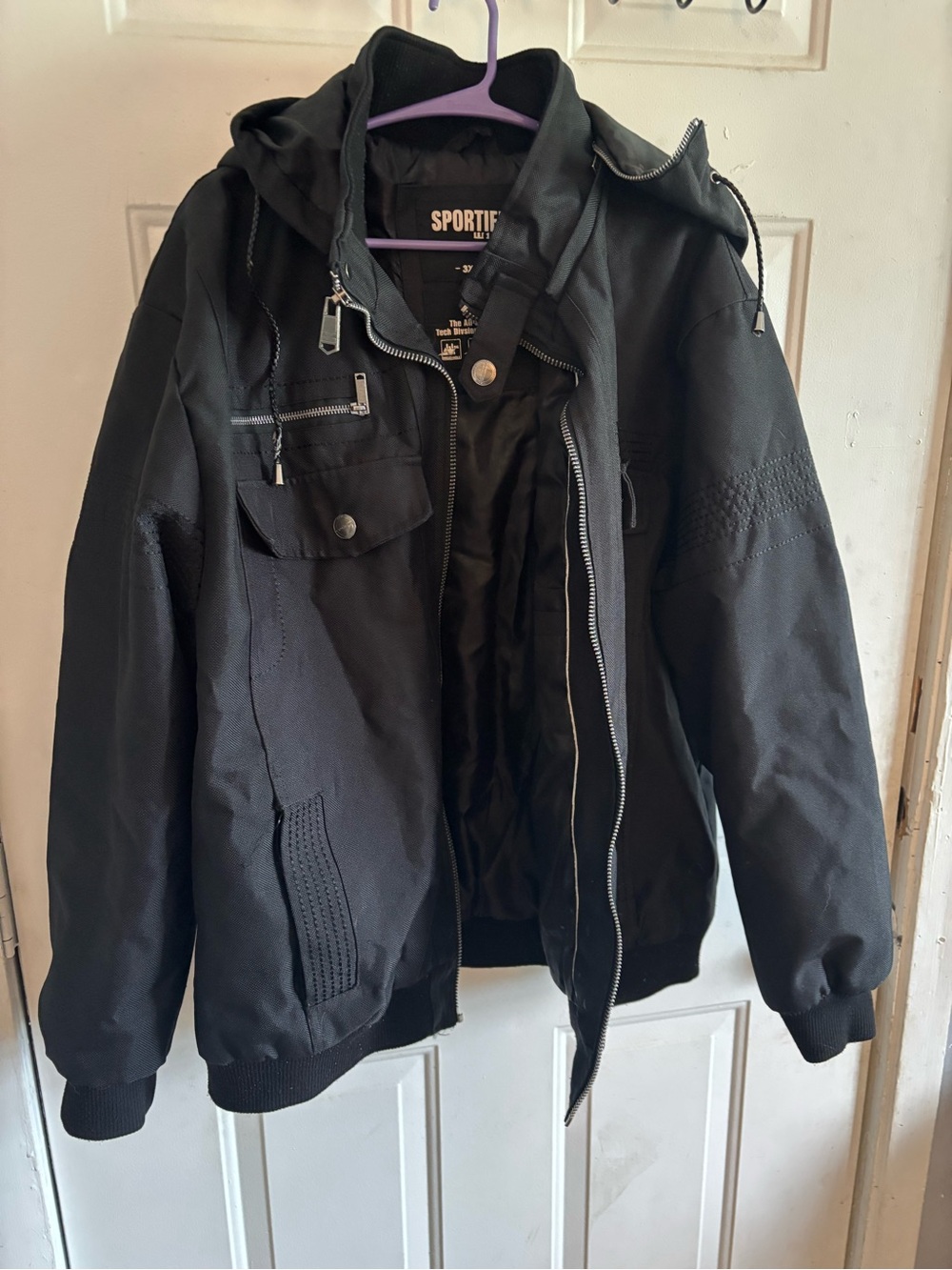 Very Heavy Black Men's Hooded Jacket